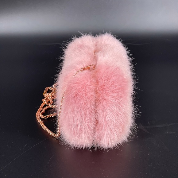 Skinnydip Faux Fur Box Clutch Bag In Pink - Picture 3 of 11